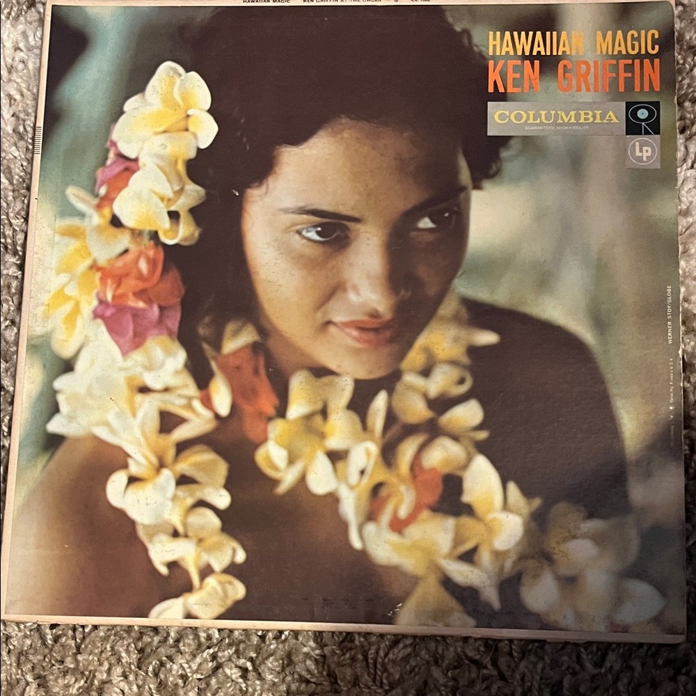 Columbia Hawaiian Magic Album Cover with Floral Accents